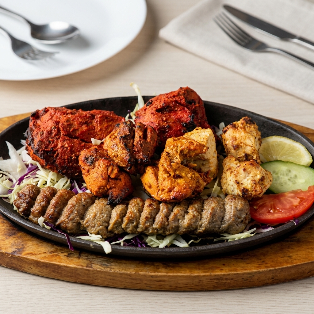 Tandoori Mix Plate at Red Chilli Indian Restaurant Corfu